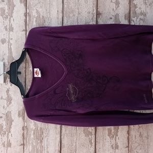 Harley Davidson Size XL Purple Long Sleeve Shirt